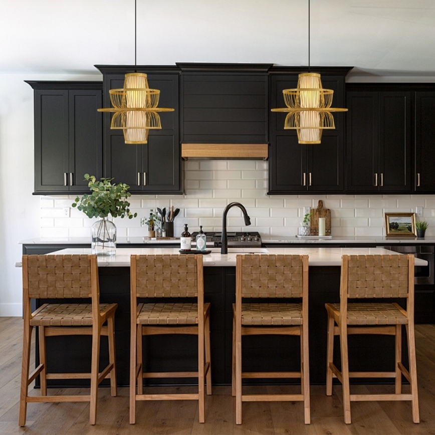 Chandelier on a string PINCHOS 1xE27/40W/230V d. 45 cm bamboo