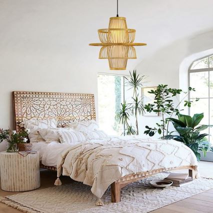 Chandelier on a string PINCHOS 1xE27/40W/230V d. 45 cm bamboo