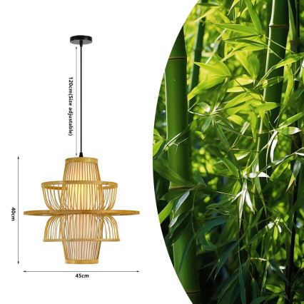 Chandelier on a string PINCHOS 1xE27/40W/230V d. 45 cm bamboo
