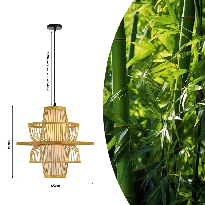 Chandelier on a string PINCHOS 1xE27/40W/230V d. 45 cm bamboo