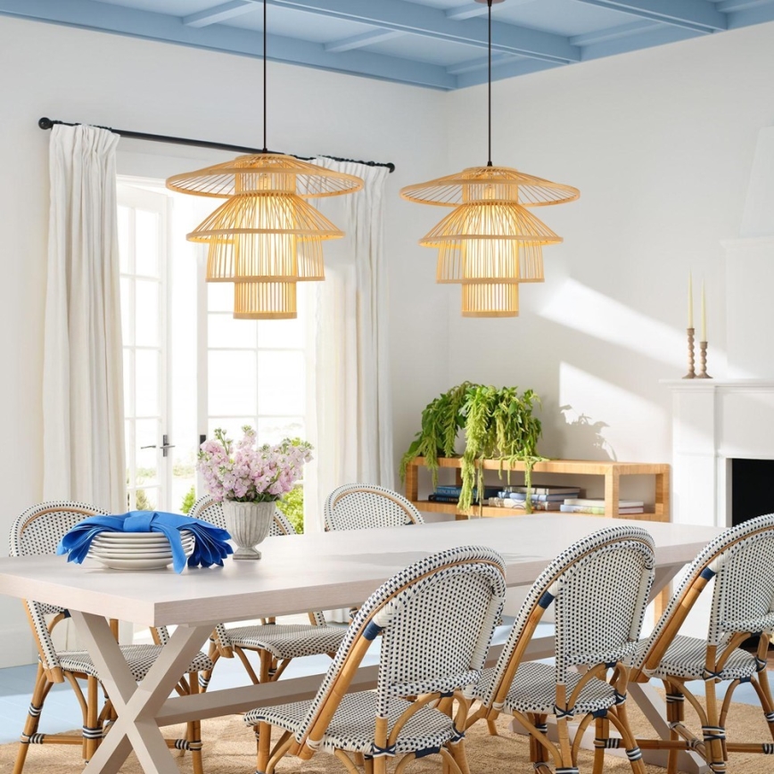 Chandelier on a string PINCHOS 1xE27/40W/230V d. 50 cm bamboo