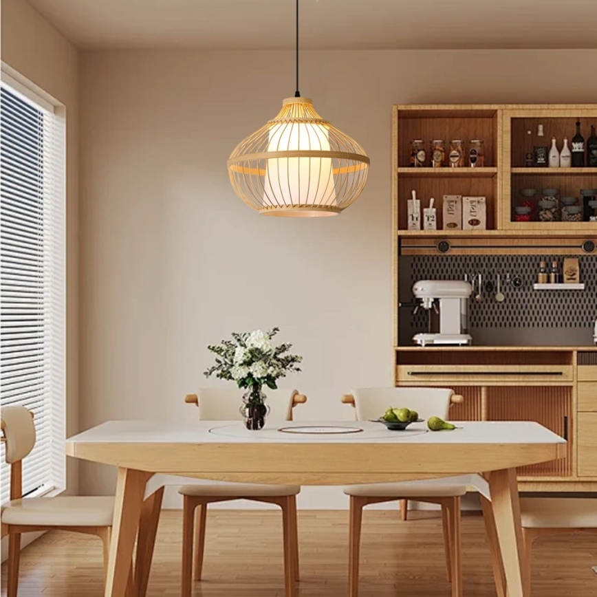 Chandelier on a string PINCHOS 1xE27/40W/230V d. 40 cm bamboo