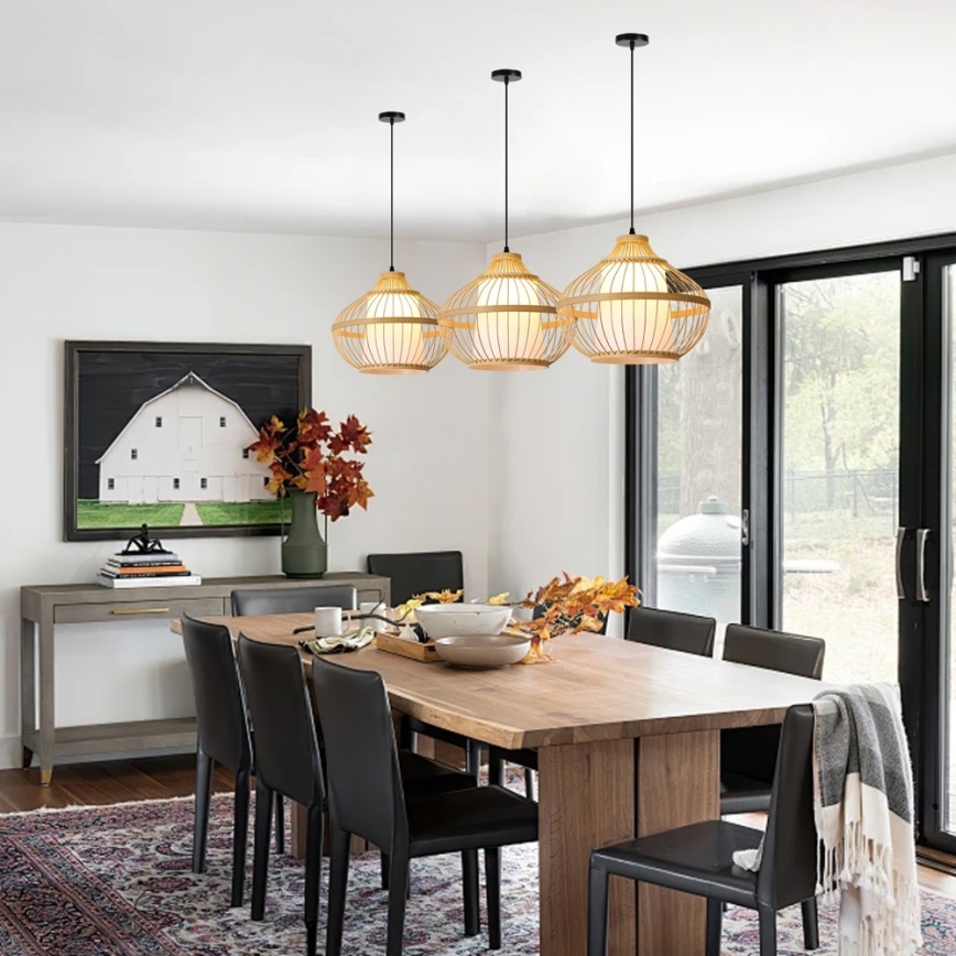 Chandelier on a string PINCHOS 1xE27/40W/230V d. 40 cm bamboo