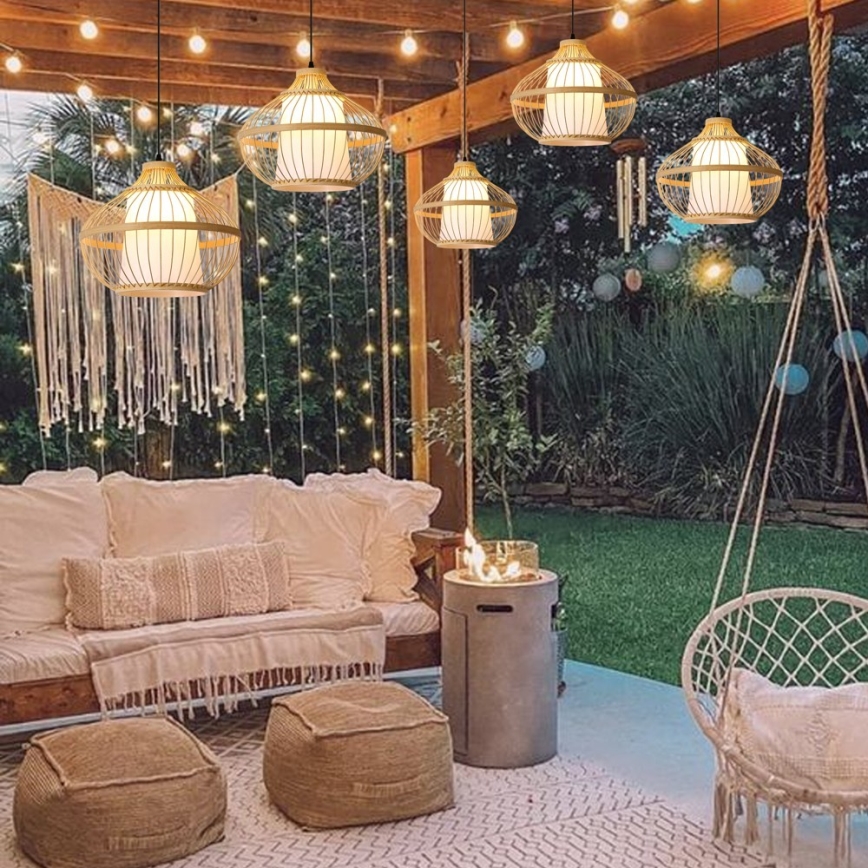 Chandelier on a string PINCHOS 1xE27/40W/230V d. 40 cm bamboo
