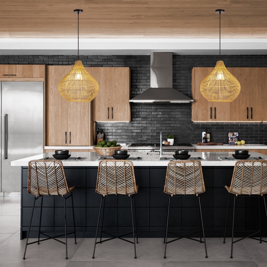 Chandelier on a string PELO 1xE27/40W/230V d. 40 cm rattan