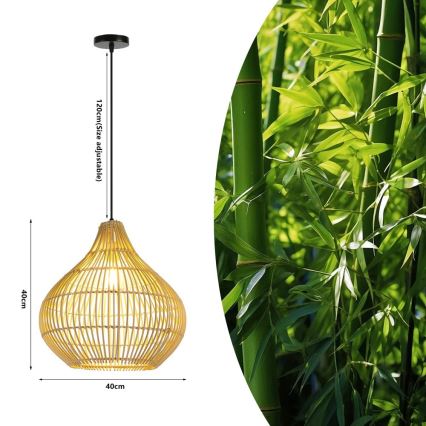 Chandelier on a string PELO 1xE27/40W/230V d. 40 cm rattan