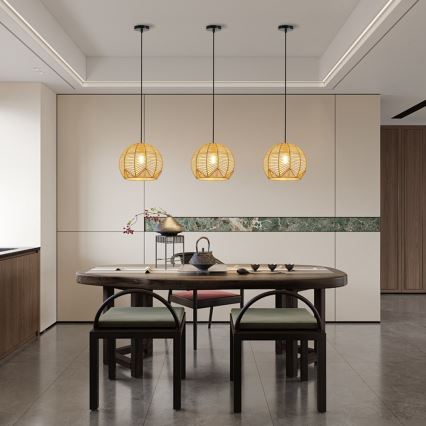 Chandelier on a string PELO 1xE27/40W/230V d. 30 cm rattan