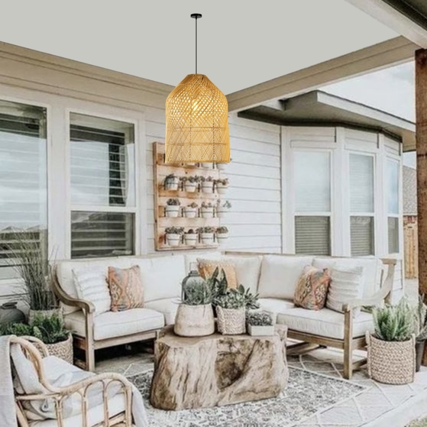 Chandelier on a string PELO 1xE27/40W/230V d. 35 cm rattan