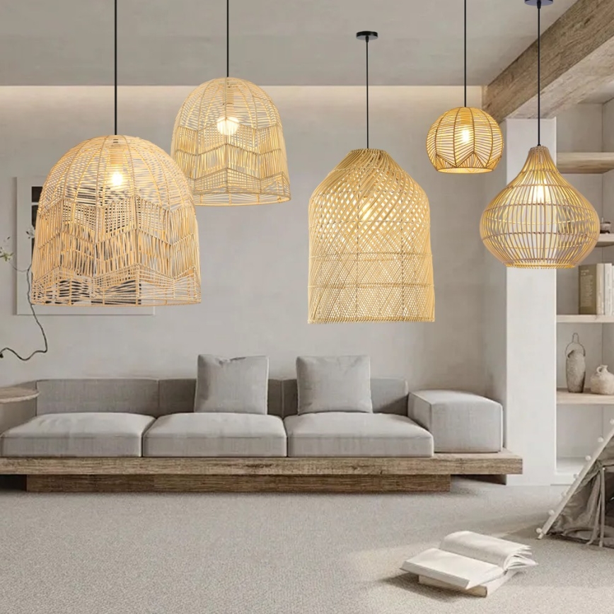Chandelier on a string PELO 1xE27/40W/230V d. 40 cm rattan