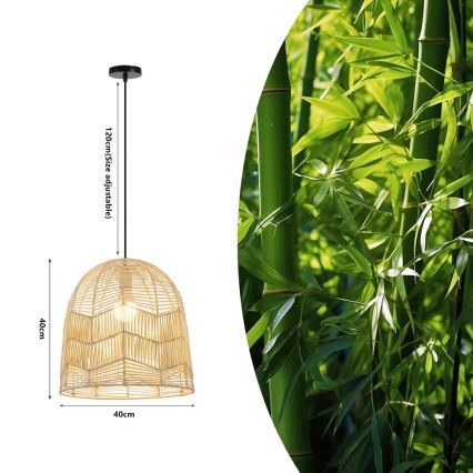 Chandelier on a string PELO 1xE27/40W/230V d. 40 cm rattan