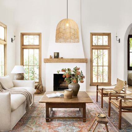 Chandelier on a string PELO 1xE27/40W/230V d. 50 cm rattan