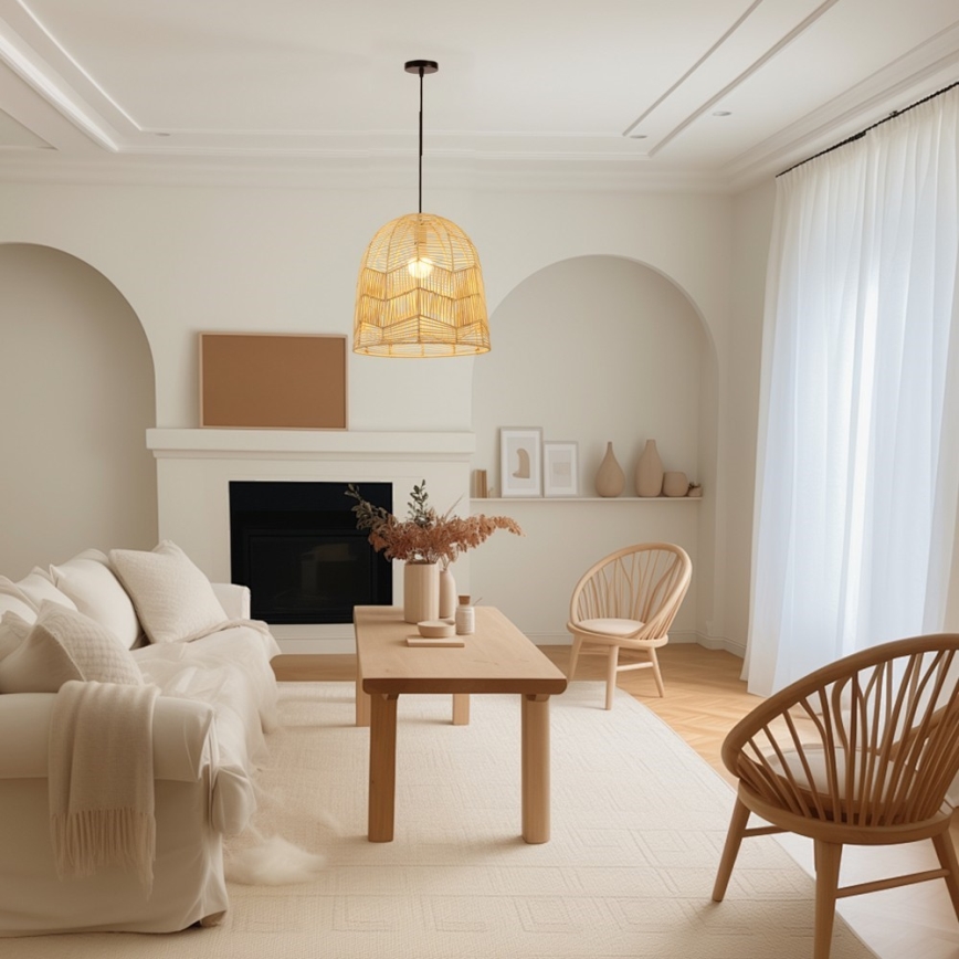 Chandelier on a string PELO 1xE27/40W/230V d. 50 cm rattan