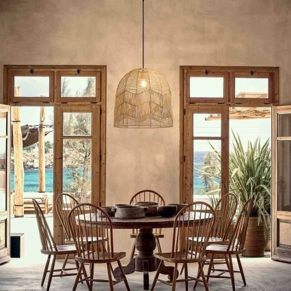 Chandelier on a string PELO 1xE27/40W/230V d. 50 cm rattan
