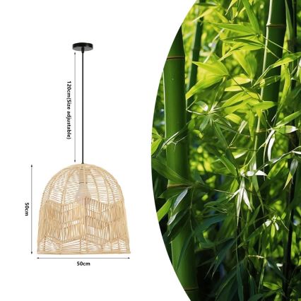 Chandelier on a string PELO 1xE27/40W/230V d. 50 cm rattan