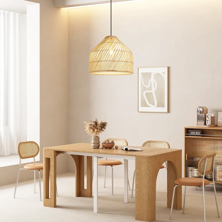 Chandelier on a string PELO 1xE27/40W/230V d. 40 cm rattan