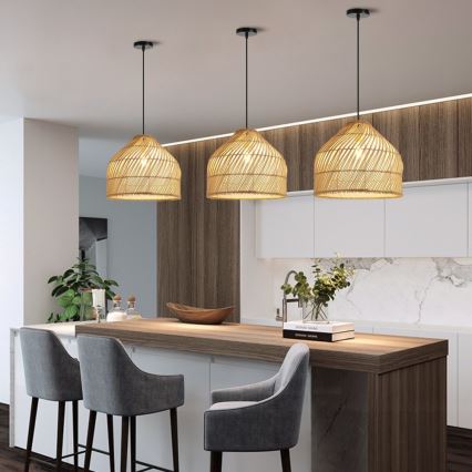 Chandelier on a string PELO 1xE27/40W/230V d. 40 cm rattan