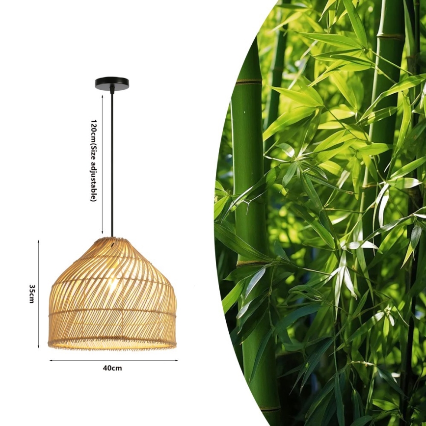 Chandelier on a string PELO 1xE27/40W/230V d. 40 cm rattan