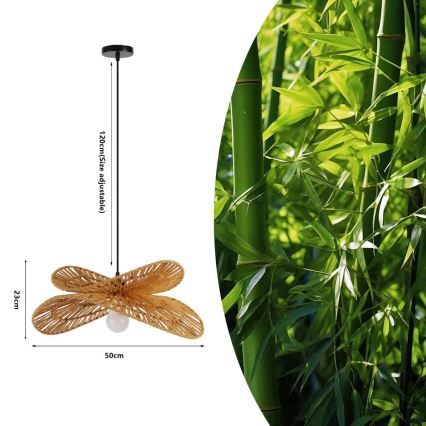 Chandelier on a string MARIPOSA 1xE27/40W/230V d. 50 cm jute