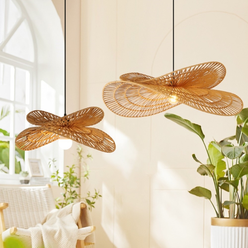 Chandelier on a string MARIPOSA 1xE27/40W/230V d. 80 cm jute