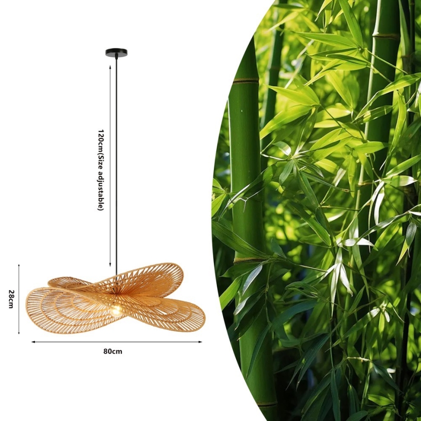Chandelier on a string MARIPOSA 1xE27/40W/230V d. 80 cm jute