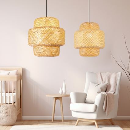 Chandelier on a string HILO 1xE27/40W/230V d. 47 cm bamboo
