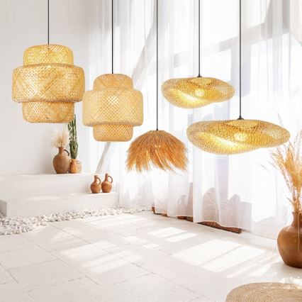 Chandelier on a string HILO 1xE27/40W/230V d. 47 cm bamboo