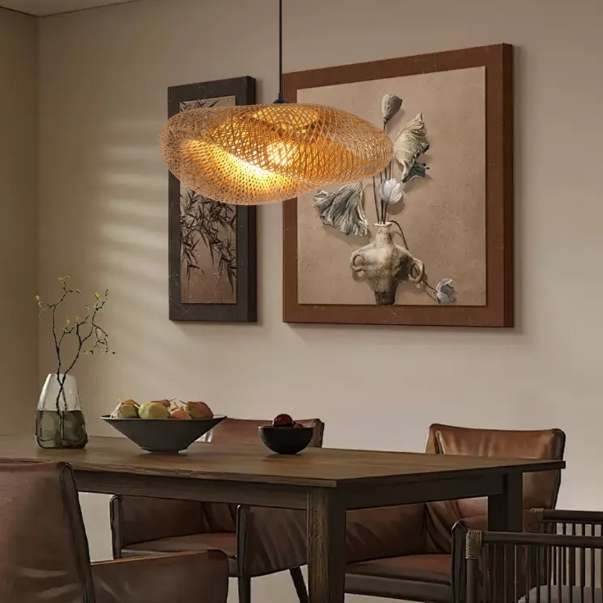 Chandelier on a string HILO 1xE27/40W/230V d. 60 cm bamboo