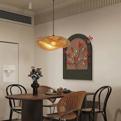 Chandelier on a string HILO 1xE27/40W/230V d. 60 cm bamboo