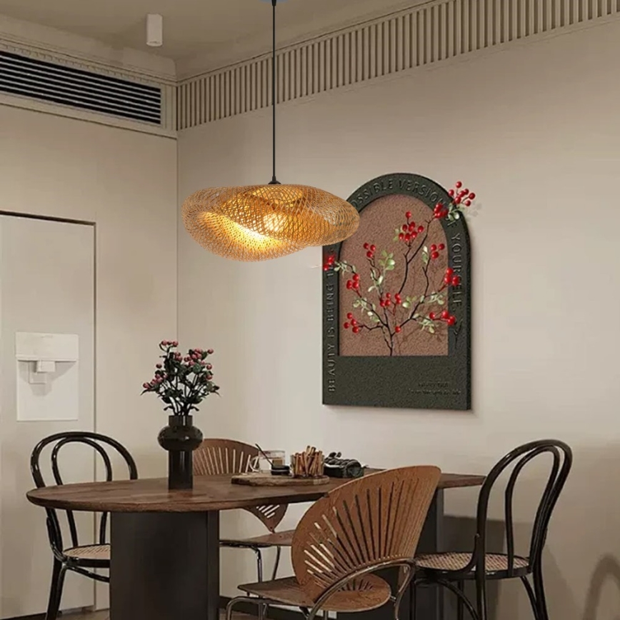 Chandelier on a string HILO 1xE27/40W/230V d. 60 cm bamboo