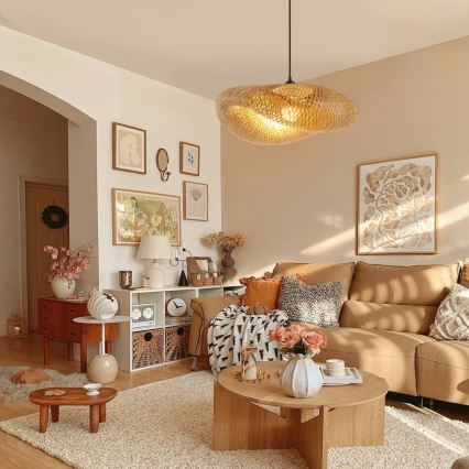 Chandelier on a string HILO 1xE27/40W/230V d. 60 cm bamboo