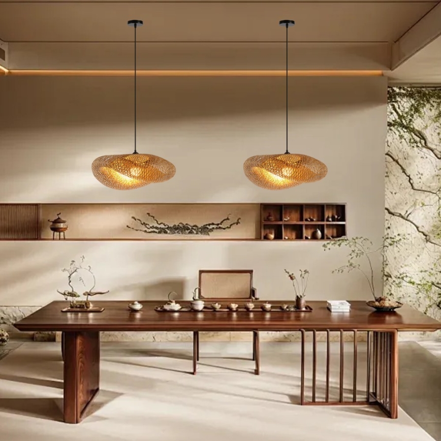 Chandelier on a string HILO 1xE27/40W/230V d. 60 cm bamboo