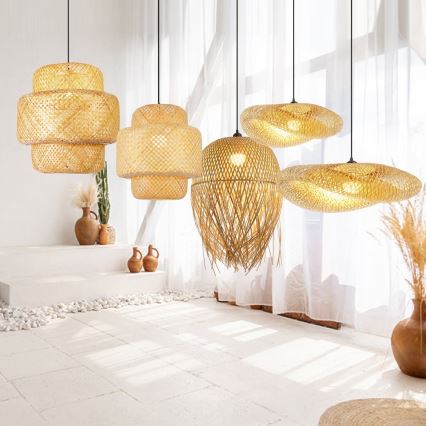 Chandelier on a string HILO 1xE27/40W/230V d. 60 cm bamboo