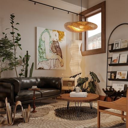 Chandelier on a string HILO 1xE27/40W/230V d. 80 cm bamboo