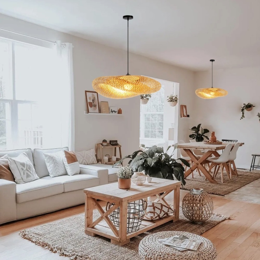 Chandelier on a string HILO 1xE27/40W/230V d. 80 cm bamboo