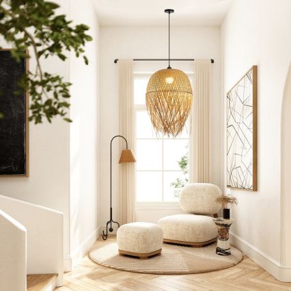 Chandelier on a string HILO 1xE27/40W/230V d. 45 cm bamboo