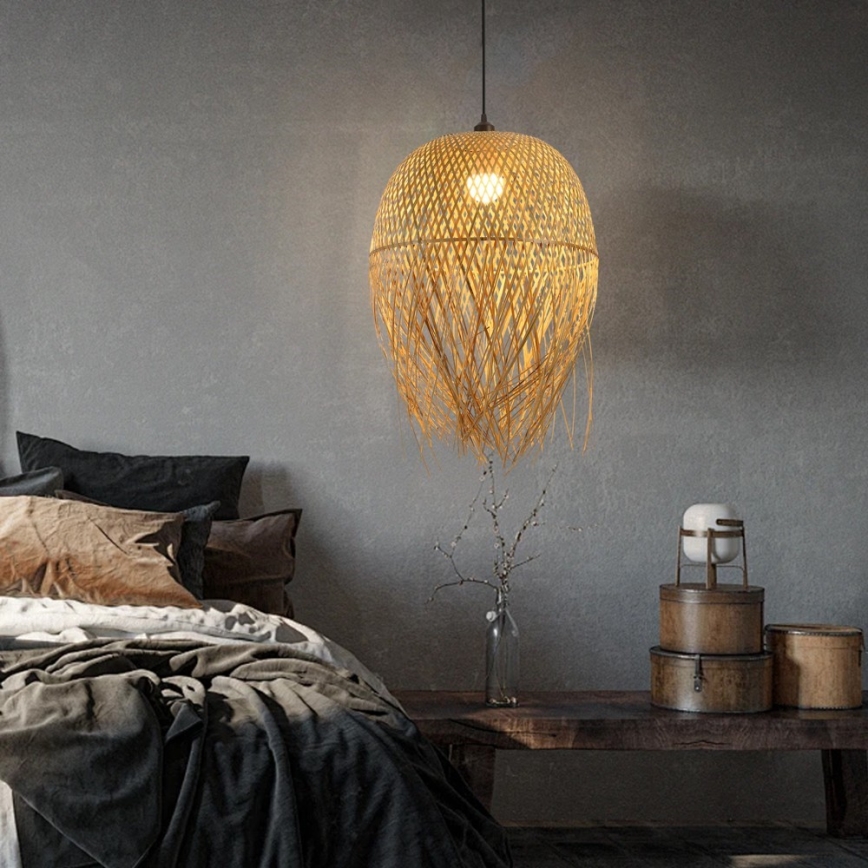Chandelier on a string HILO 1xE27/40W/230V d. 45 cm bamboo
