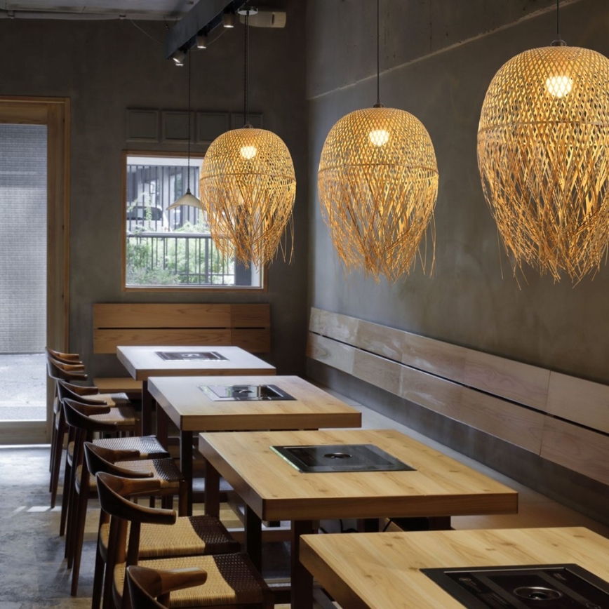 Chandelier on a string HILO 1xE27/40W/230V d. 45 cm bamboo