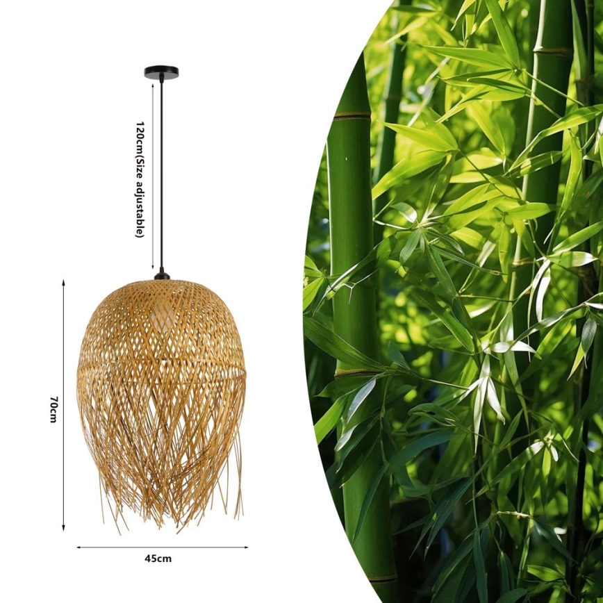 Chandelier on a string HILO 1xE27/40W/230V d. 45 cm bamboo