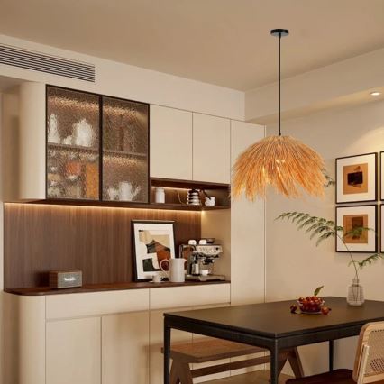 Chandelier on a string NATURALEZA 1xE27/40W/230V d. 55 cm rattan