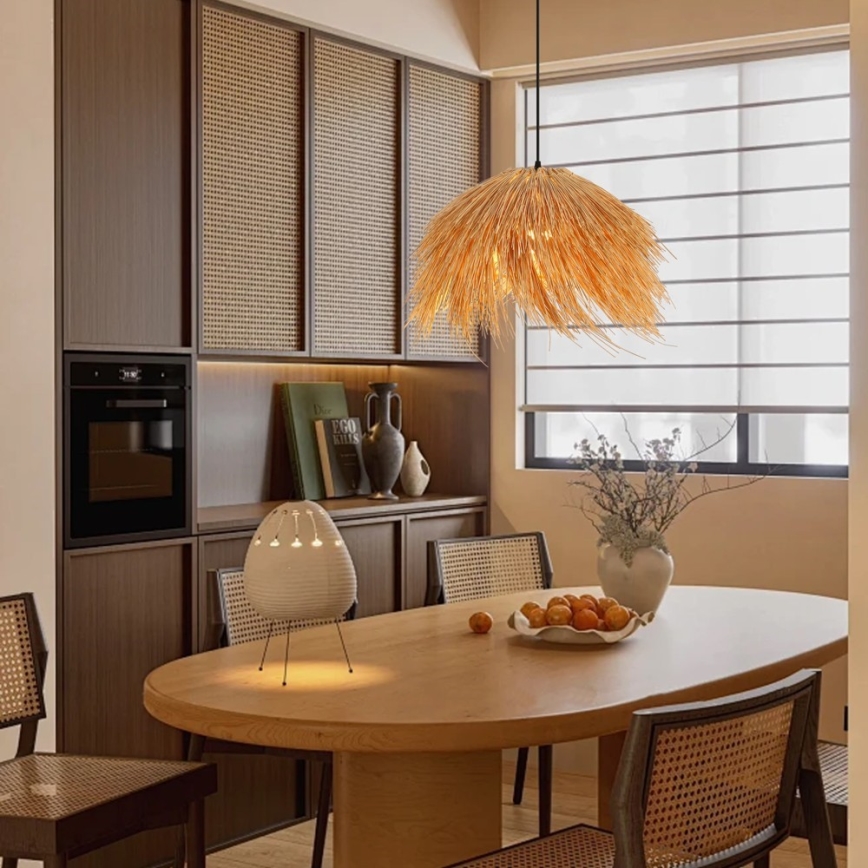 Chandelier on a string NATURALEZA 1xE27/40W/230V d. 55 cm rattan