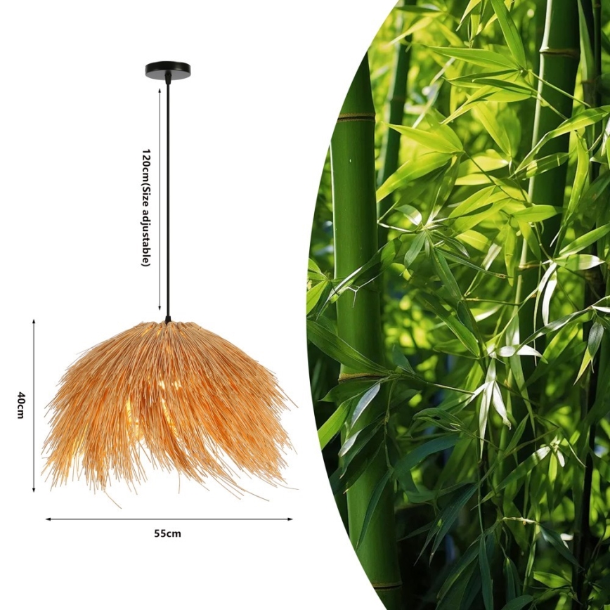 Chandelier on a string NATURALEZA 1xE27/40W/230V d. 55 cm rattan