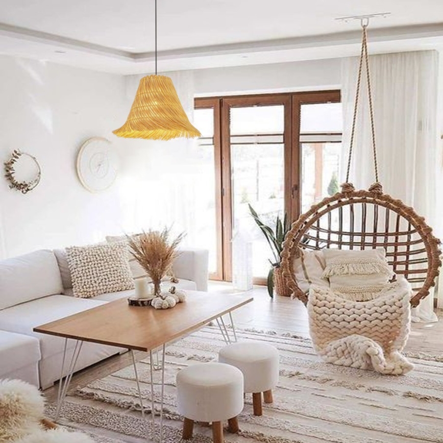 Chandelier on a string NATURALEZA 1xE27/40W/230V d. 45 cm rattan