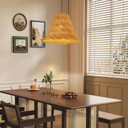 Chandelier on a string NATURALEZA 1xE27/40W/230V d. 45 cm rattan
