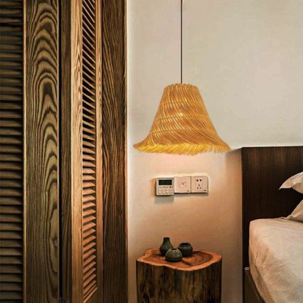 Chandelier on a string NATURALEZA 1xE27/40W/230V d. 45 cm rattan