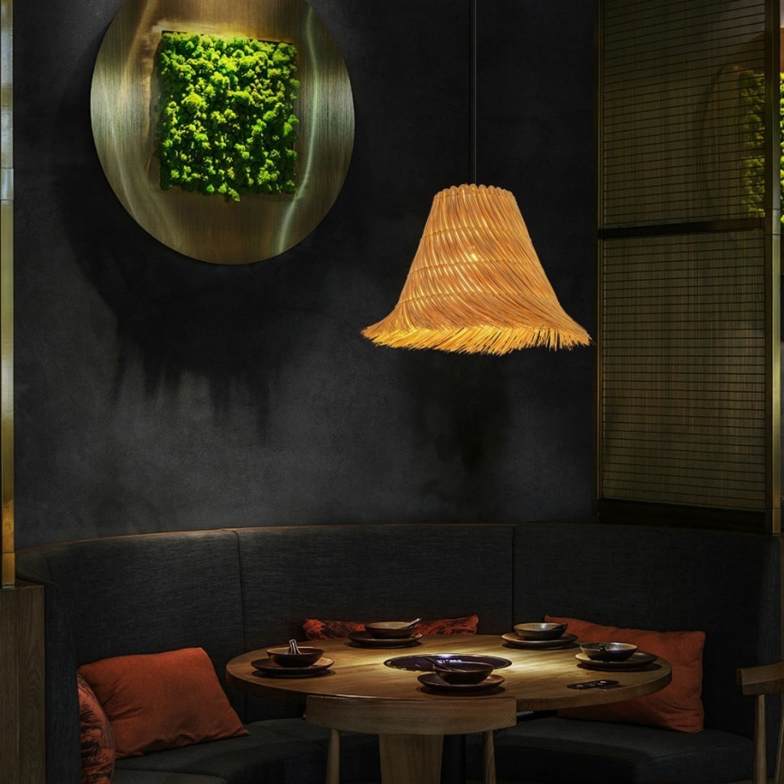 Chandelier on a string NATURALEZA 1xE27/40W/230V d. 45 cm rattan