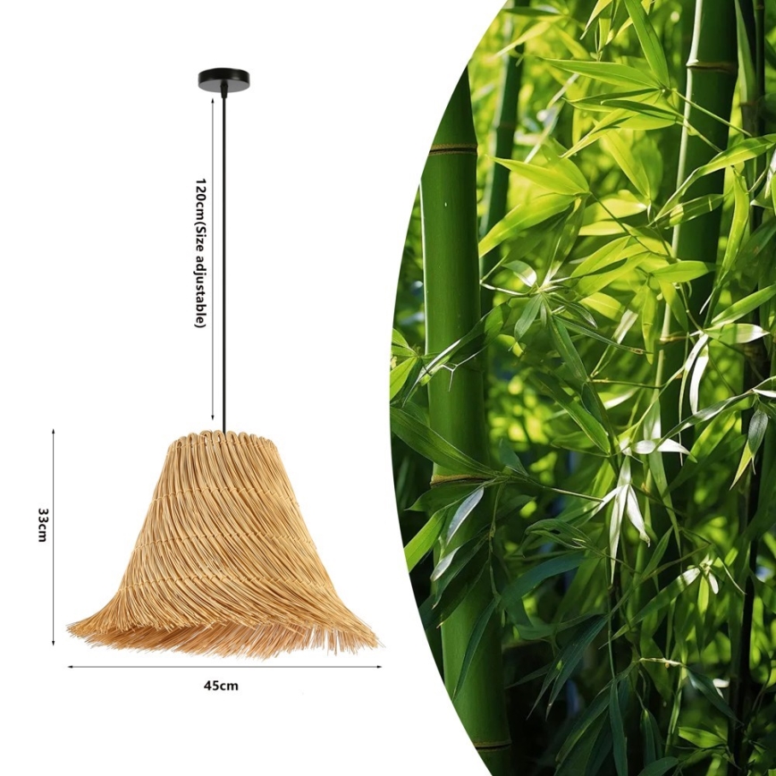 Chandelier on a string NATURALEZA 1xE27/40W/230V d. 45 cm rattan