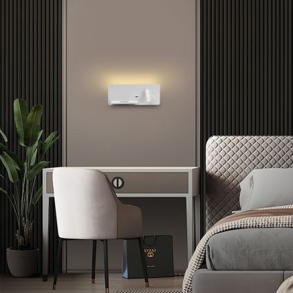 Immax 08286L - LED Wall spotlight with shelf, USB port and wireless charging Be PREPARE LED/3W/230V + LED/3W white