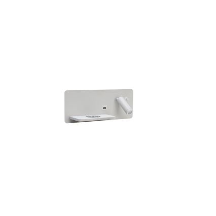Immax 08286L - LED Wall spotlight with shelf, USB port and wireless charging Be PREPARE LED/3W/230V + LED/3W white