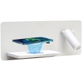 Immax 08286L - LED Wall spotlight with shelf, USB port and wireless charging Be PREPARE LED/3W/230V + LED/3W white