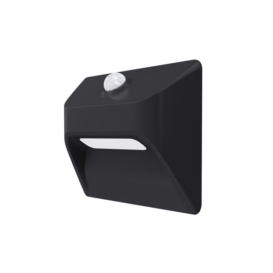 LED Rechargeable Staircase Light with Motion and Dusk Sensor STEP LIGHT LED/0,3W/3,7V 2200 mAh IP53 Black